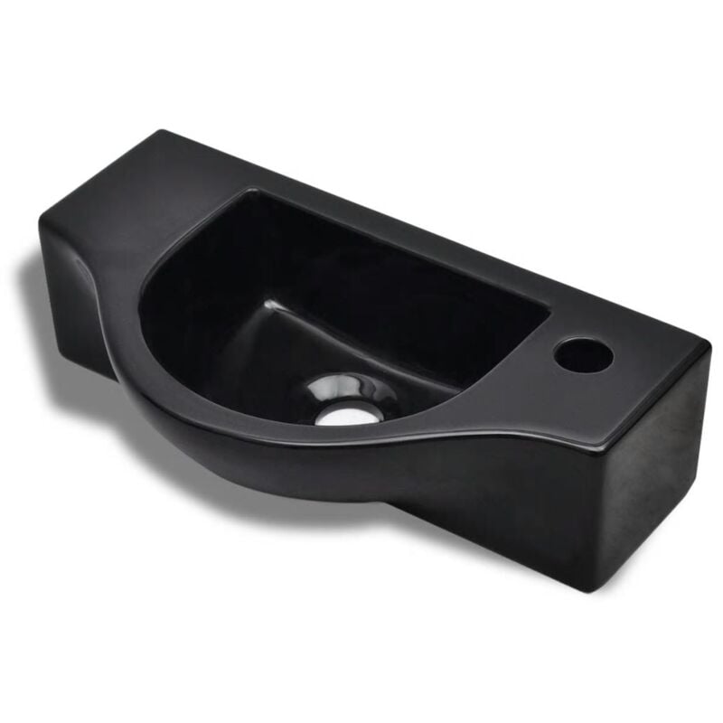 foto del prodotto helloshop26 lavabo lavabo con foro rubinetto in ceramica per bagno cm 45 nero0 20002506