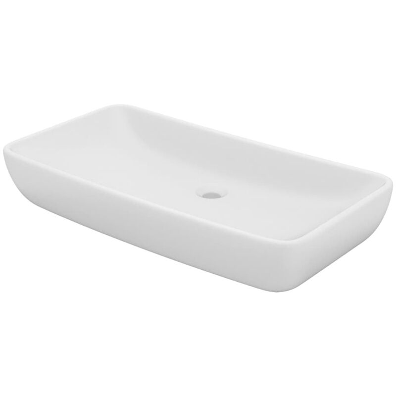 foto del prodotto helloshop26 - lavabo rettangolare di lusso da appoggio wc lavabo bagno stanza cosmetici casa bianco opaco 71x38 cm ceramica 020002696