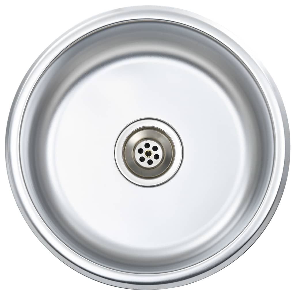 foto del prodotto helloshop26 lavello da cucina con filtro e sifone lavello sottopiano lavello rotondo superficie antigraffio interno casa acciaio inossidabile