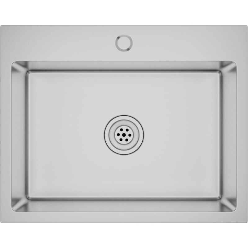 foto del prodotto helloshop26 - lavello da cucina fatto a mano 55 x 44 cm acciaio inox argento 020002461