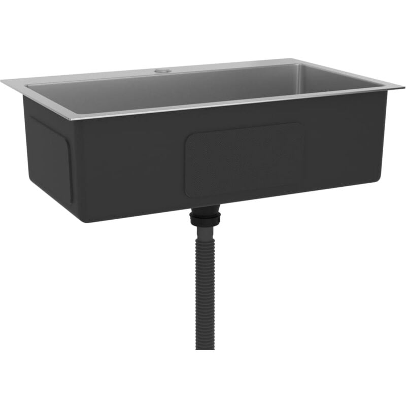foto del prodotto helloshop26 lavello da cucina fatto a mano per interni domestici, lavello da bagno, installazione da cucina, 70 x 44 cm, in acciaio inossidabile