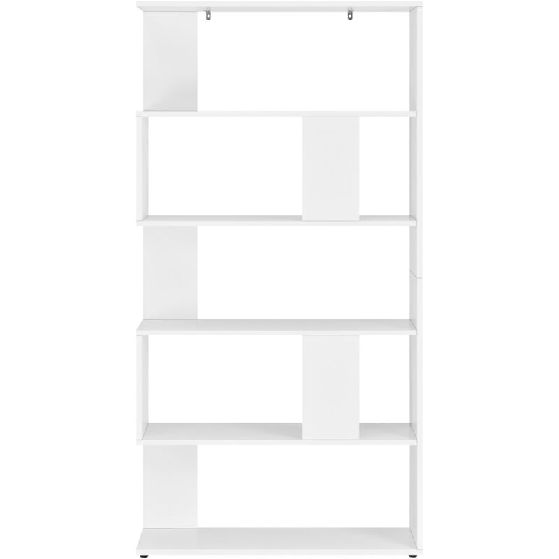 foto del prodotto helloshop26 libreria di design per soggiorno con scaffale in stile originale in truciolare 159 x 80 x 24 cm bianco
