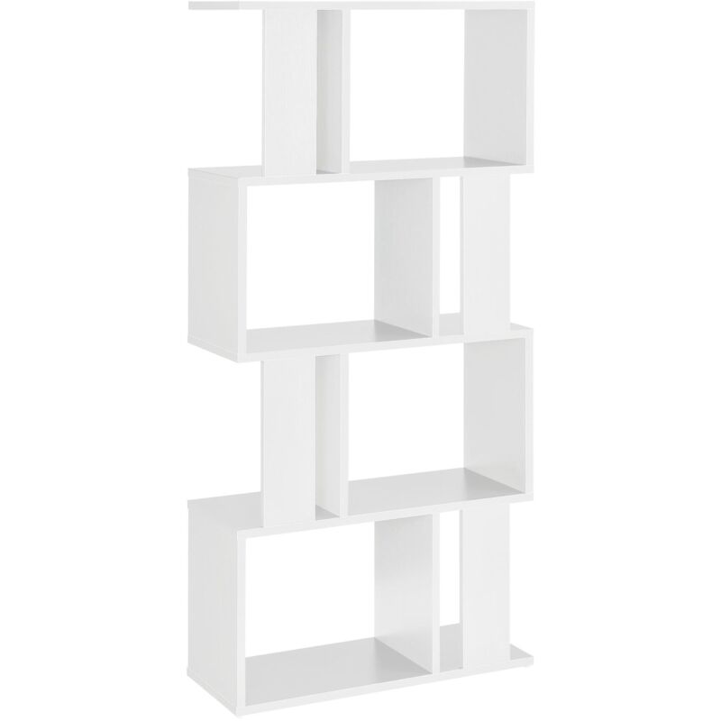 foto del prodotto helloshop26 libreria per soggiorno contenitore ripiani in mdf melaminico 130 cm bianco 030001073