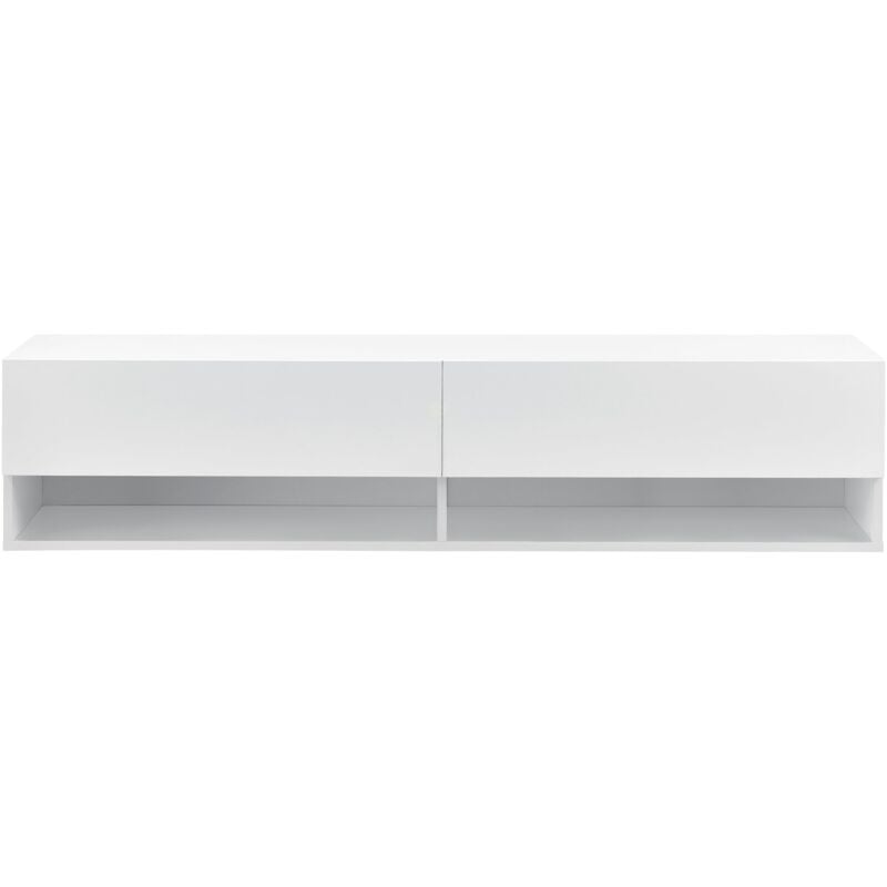 foto del prodotto helloshop26 mensola a muro 2 ante cassetti porta tv 140 cm bianco 030005184