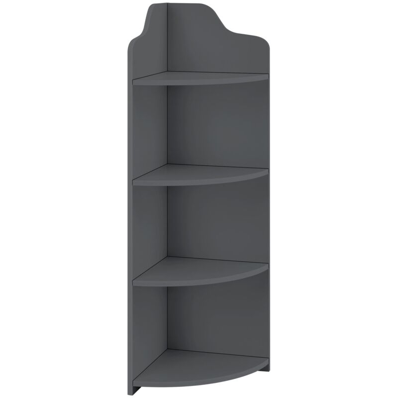 foto del prodotto helloshop26 mensola angolare per mobile da bagno con 4 ripiani in legno composito 90 x 28 x 28 cm grigio scuro