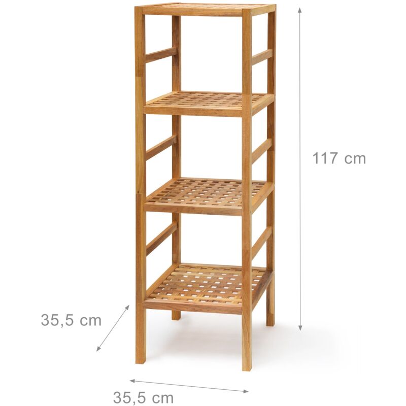 foto del prodotto helloshop26 mensola da bagno 117 cm in legno di noce 4 ripiani mensole