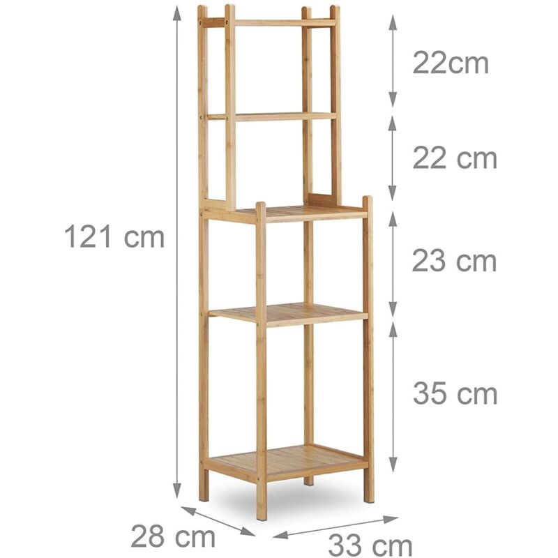 foto del prodotto helloshop26 mensola da bagno in bamb 5 livelli 121 cm 3213070