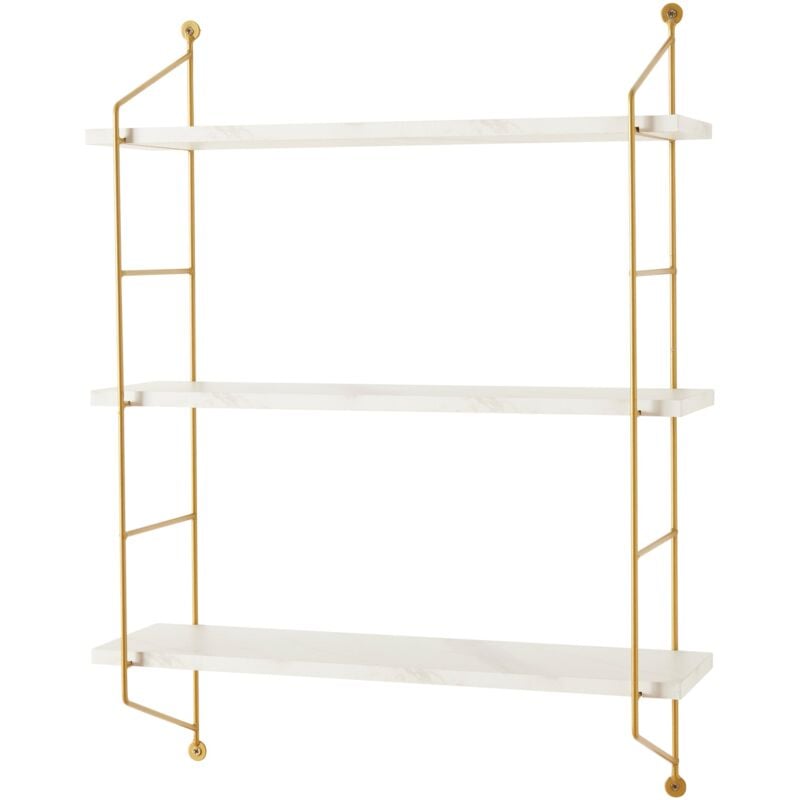 foto del prodotto helloshop26 mensola da parete a 3 livelli 48 x 15 x 64 cm effetto marmo bianco 030007064