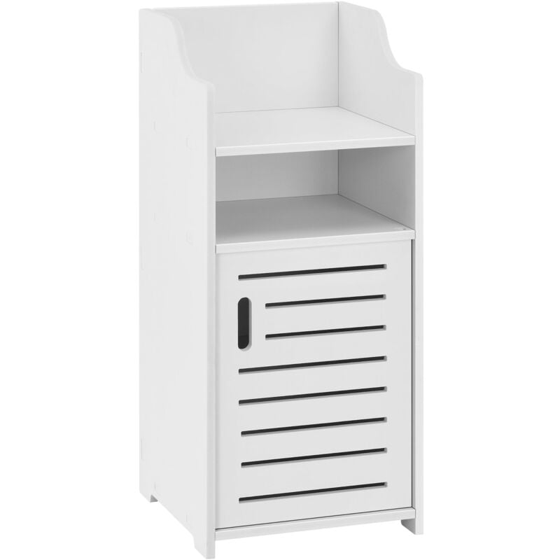 foto del prodotto helloshop26 mobile bagno basso colonna portaoggetti con anta con pi vani portaoggetti 72 cm in truciolato bianco