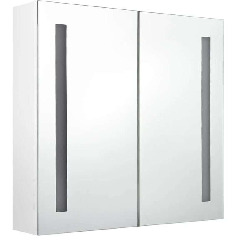 foto del prodotto helloshop26 - mobile bagno specchio led bianco lucido 62 x 14 x 60 cm bianco lucido 020006583