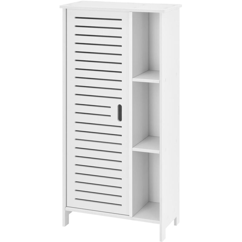 foto del prodotto helloshop26 mobile colonna per contenitore bagno con anta con 3 ripiani cm 96 in truciolato bianco