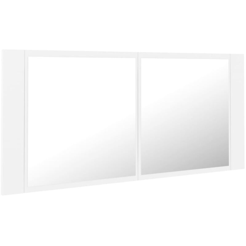 foto del prodotto helloshop26 mobile da bagno specchio led 100 x 12 x 45 cm in acrilico bianco