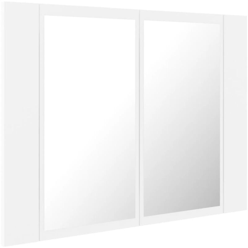foto del prodotto helloshop26 mobile da bagno specchio led 60 x 12 x 45 cm in acrilico bianco
