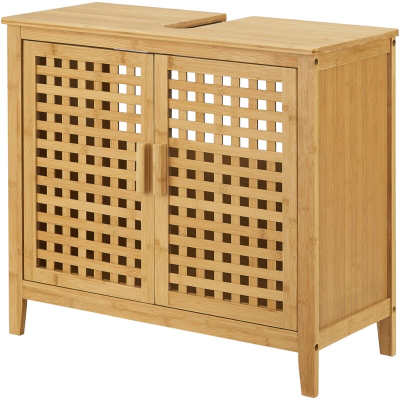 foto del prodotto helloshop26 mobile lavabo con 2 ante 60 x 67 x 30 cm in bamb 