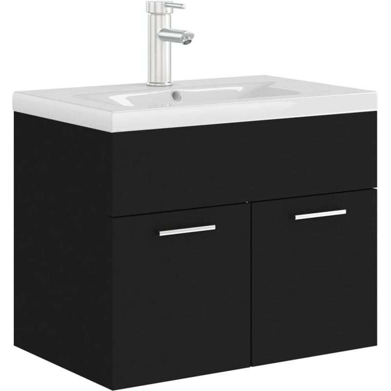 foto del prodotto helloshop26 mobile lavabo con lavabo integrato 60 x 38,5 x 46 cm in truciolato nero