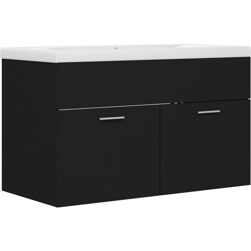 foto del prodotto helloshop26 mobile lavabo con lavabo integrato 80 x 38,5 x 46 cm in truciolato nero
