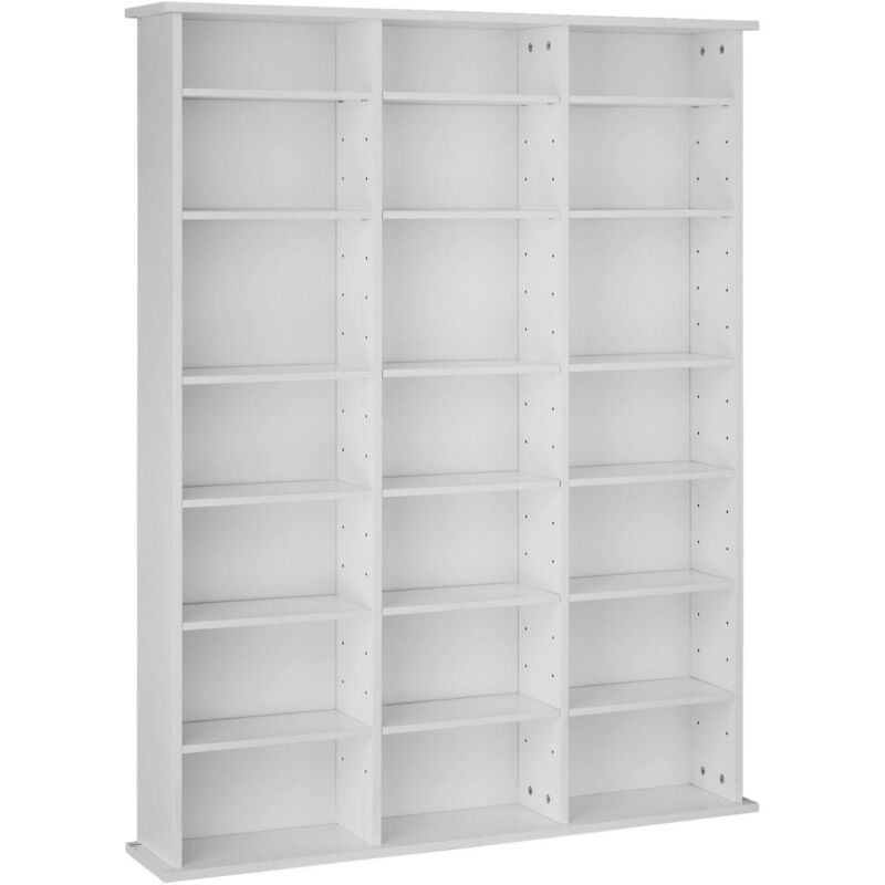 foto del prodotto helloshop26 mobile scaffale libreria porta cd dvd 136,5 cm bianco 080000228