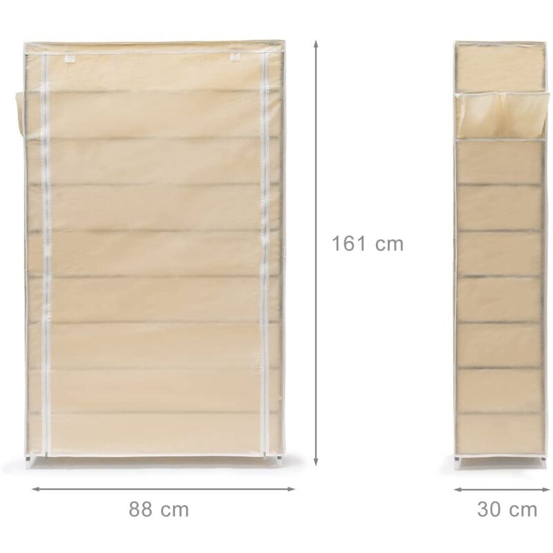 foto del prodotto helloshop26 mobile scarpiera ripiano in tessuto con cerniera 161 cm beige 1300016422