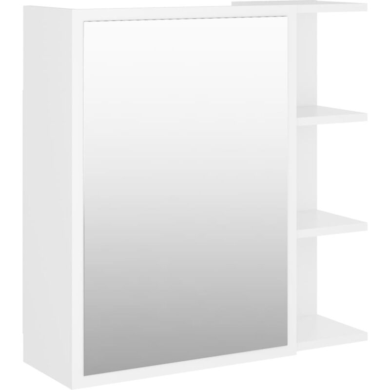 foto del prodotto helloshop26 mobile specchio da bagno 62,5 x 20,5 x 64 cm in truciolare bianco