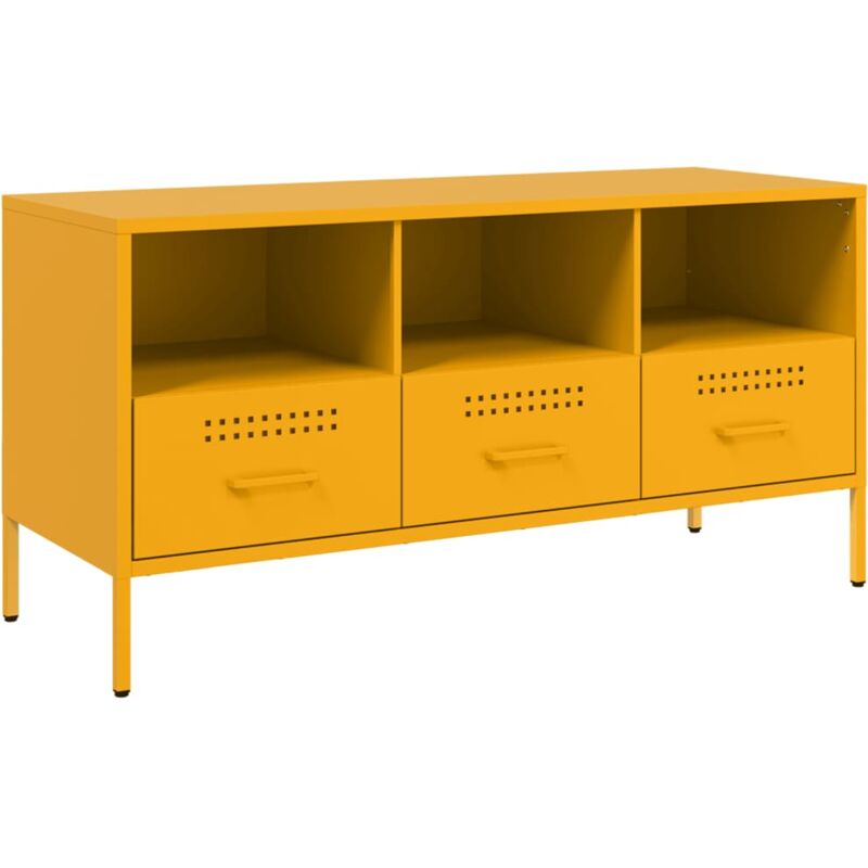 foto del prodotto helloshop26 mobile tv multimediale scaffale per televisione televisione buffet sala da pranzo soggiorno camera da letto giallo senape 100,5 x 39 x