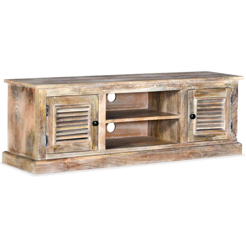 foto del prodotto helloshop26 mobile tv tv buffet dal design pratico in legno massello di mango
