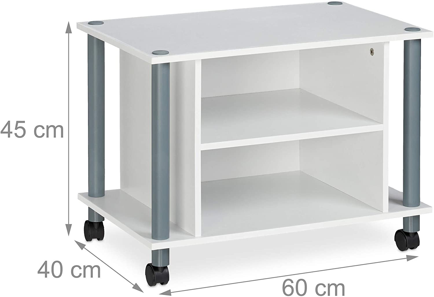 foto del prodotto helloshop26 mobile tv vani buffet mensola buffet su ruote per televisione 60 bianco 1300016592