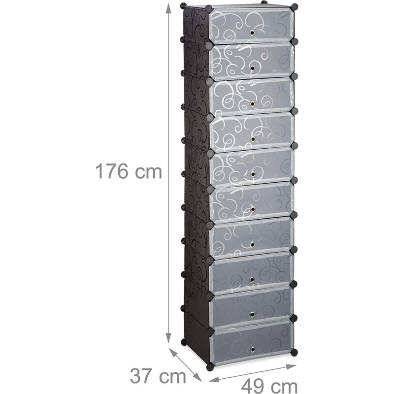 foto del prodotto helloshop26 mobili scarpiere armadietti modulari in plastica storage 20 paia nero 1300016443