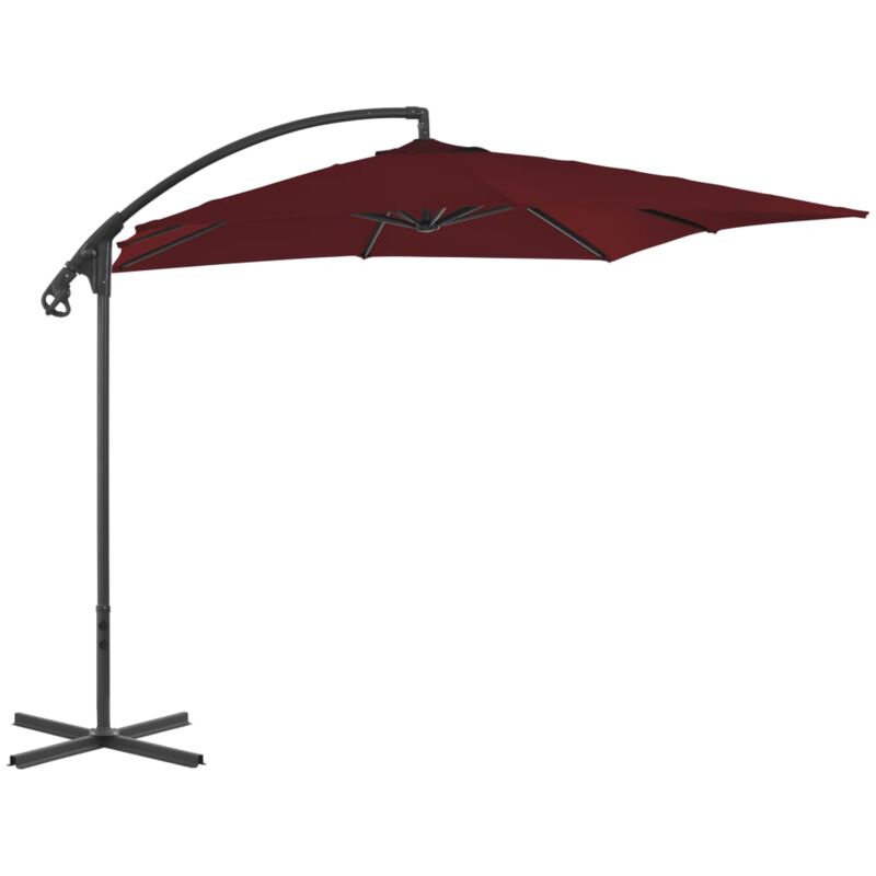 foto del prodotto helloshop26 ombrellone da giardino con palo in acciaio 250 x 250 cm rosso bordeaux 020008465