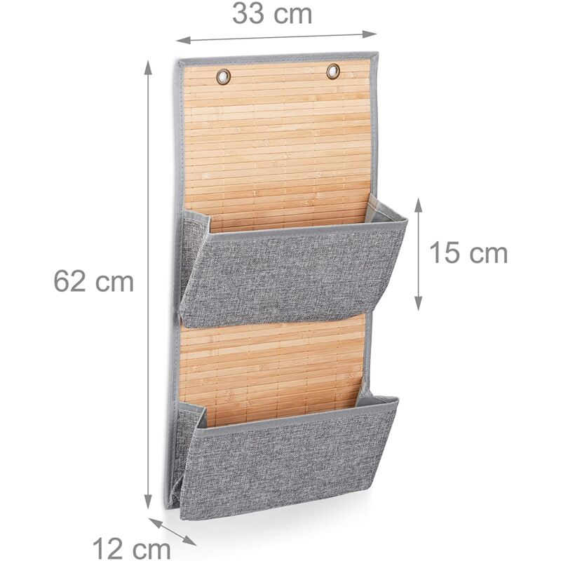foto del prodotto helloshop26 organizer da parete e porta mobile accessorio bagno bamb e grigio 130001731