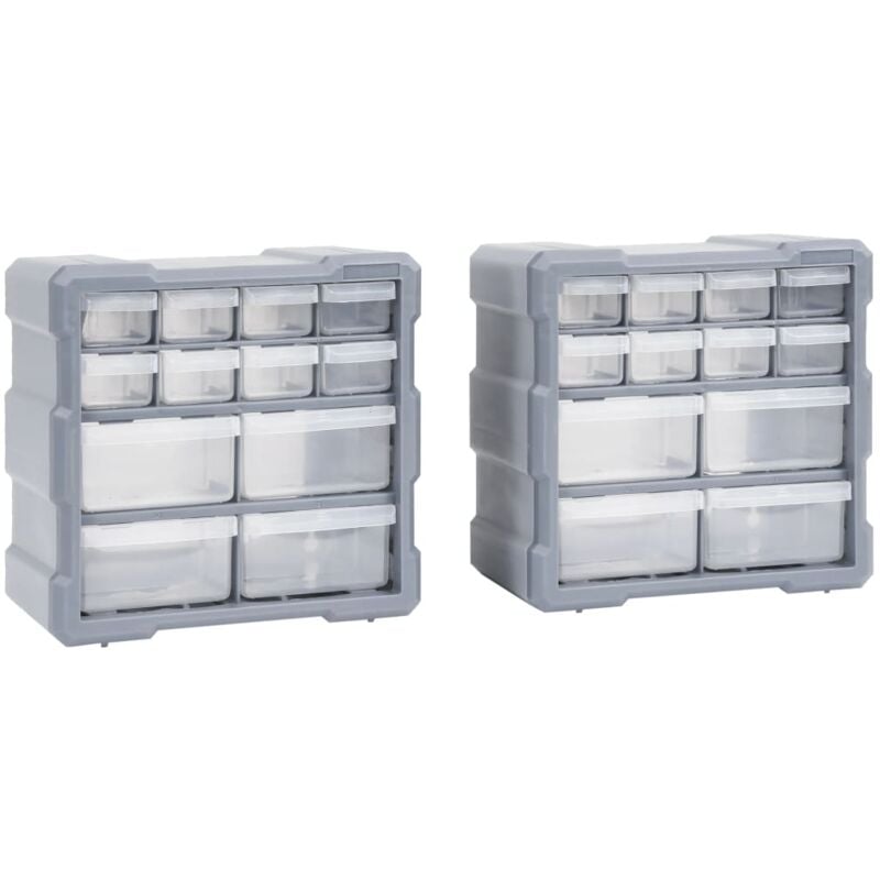 foto del prodotto helloshop26 organizer multicassetti con 12 cassetti 2 pezzi 26,5 cm
