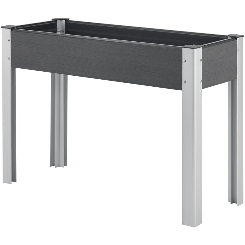 foto del prodotto helloshop26 orto rialzato con fondo in rete 100 x 40 x 75 cm grigio scuro