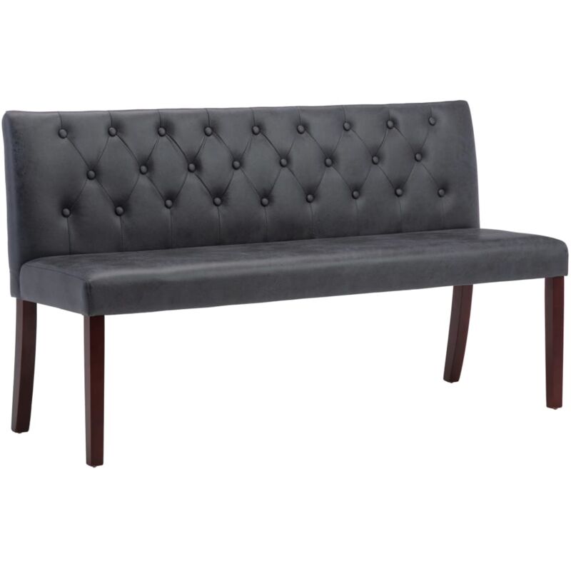 foto del prodotto helloshop26 panca panca 148,5 x 52 x 84,5 cm similpelle scamosciata grigia