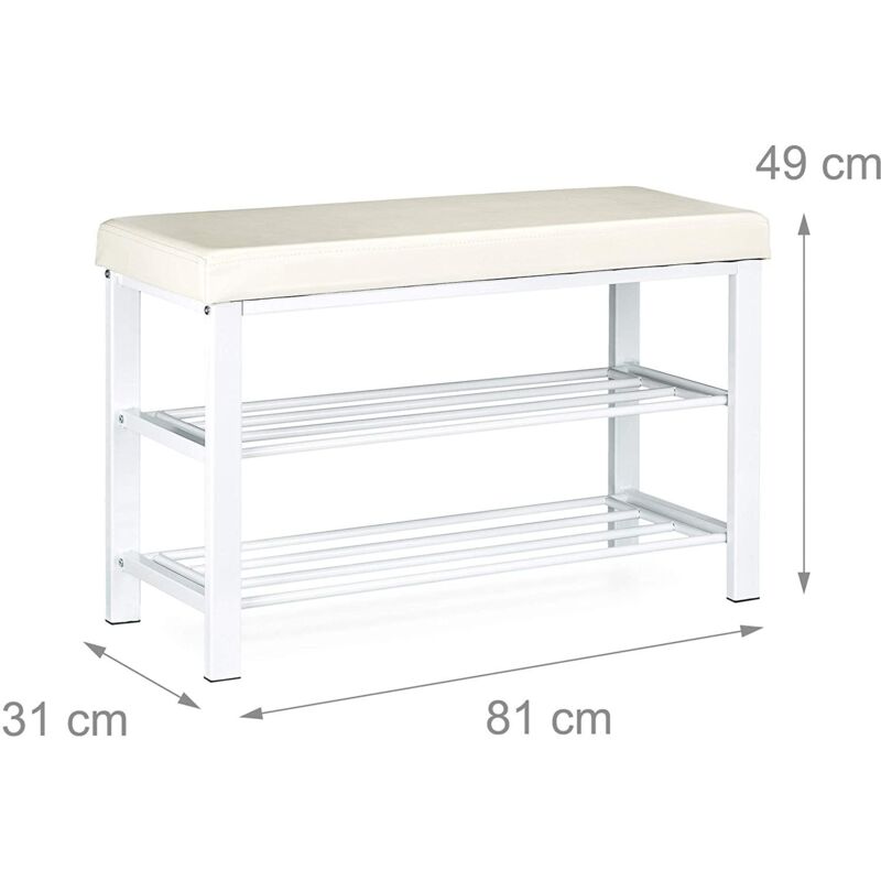 foto del prodotto helloshop26 panca portascarpe panca mobile sgabello sintetico 2 livelli bianco 1300003602