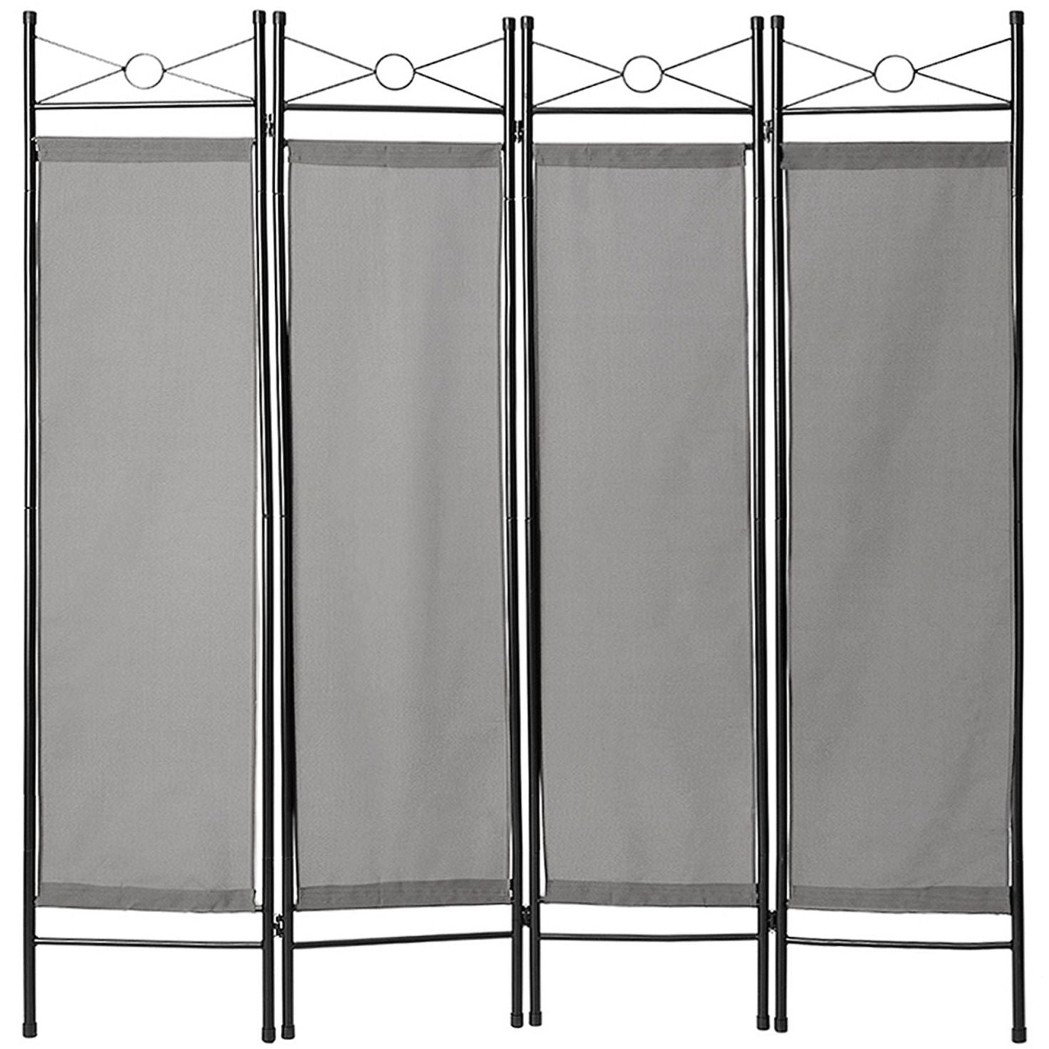 foto del prodotto helloshop26 paravento divisorio in tela 4 pannelli 180 x 160 cm decoro grigio 080000318
