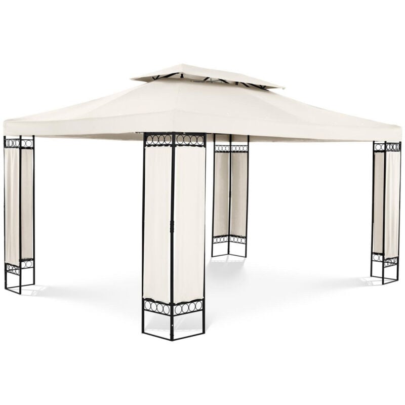 foto del prodotto helloshop26 pergola padiglione barnum pergolato tenda riparo giardino gazebo terrazza beige 3 x 4 m 160 g m 140002763