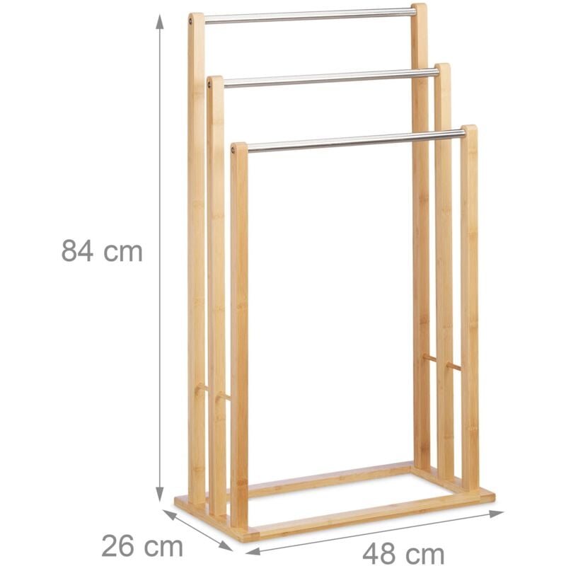 foto del prodotto helloshop26 porta asciugamani da bagno in bamb a 3 bracci