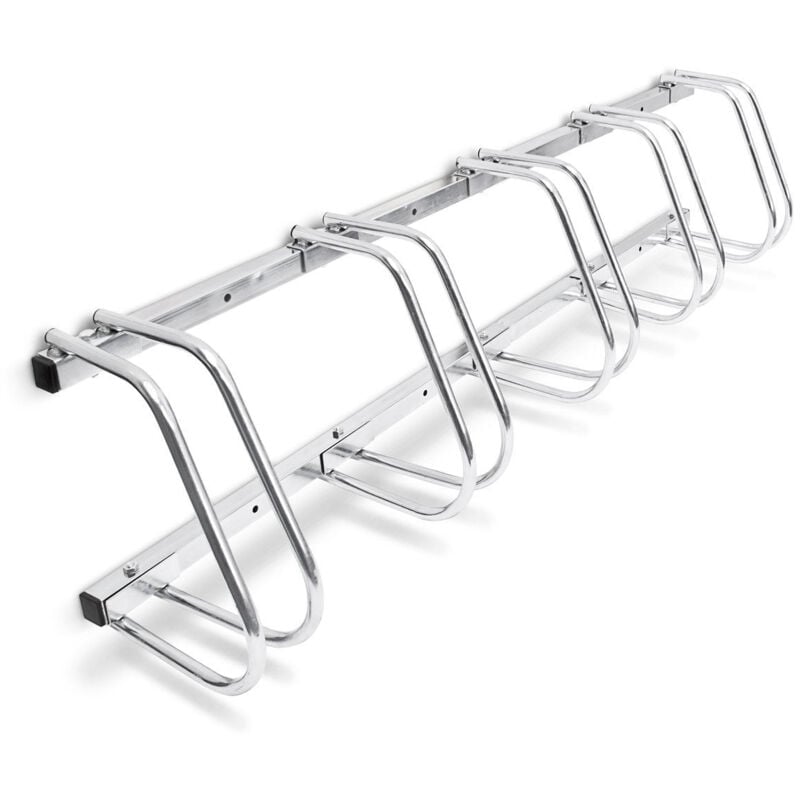 foto del prodotto helloshop26 portabici per 5 biciclette compatibile con tutte le biciclette con pneumatico fino a 5 cm di larghezza per il fissaggio a pavimento e