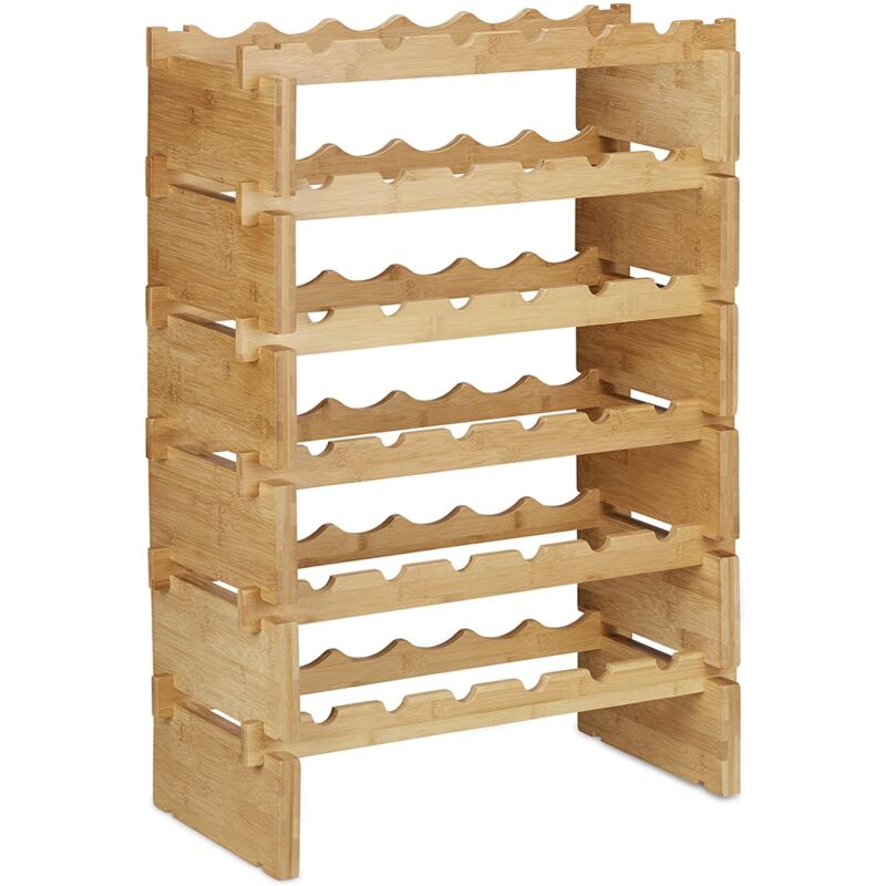 foto del prodotto helloshop26 portabottiglie impilabile in bamb a 6 livelli da 86 cm