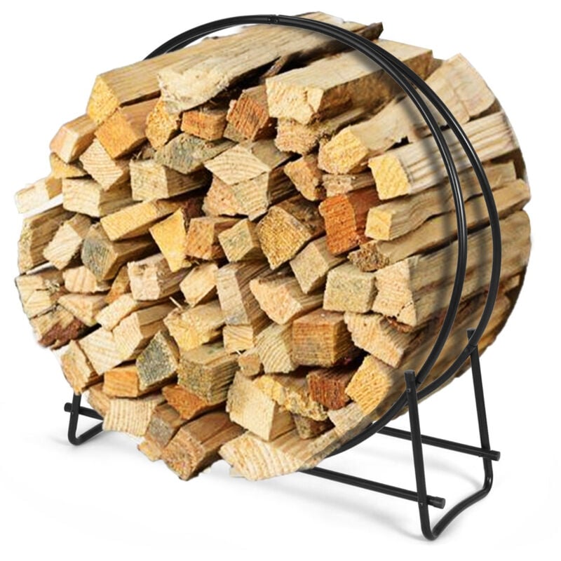 foto del prodotto helloshop26 portalegna portalegna in metallo resistente da 102 cm per legna da ardere portalegna per patio di facile montaggio, nero