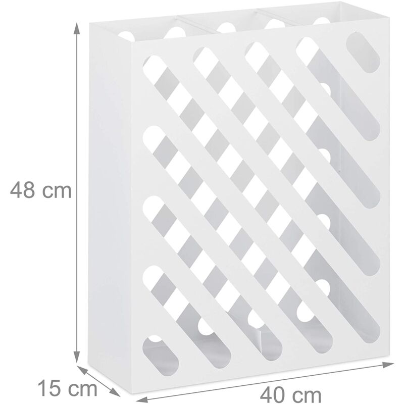 foto del prodotto helloshop26 portaombrelli grande rettangolare di design in acciaio bianco