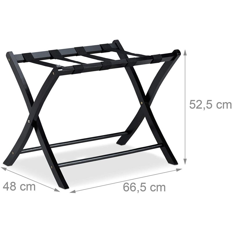 foto del prodotto helloshop26 portapacchi per valigia pieghevole in legno nero 130002162