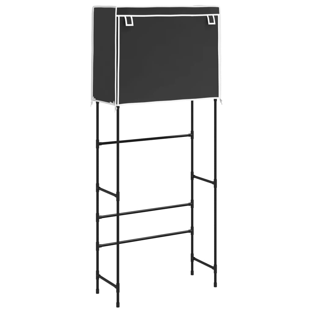 foto del prodotto helloshop26 rastrelliera portaoggetti a 2 livelli per lavatrice 71 x 29,5 x 170,5 cm ferro nero