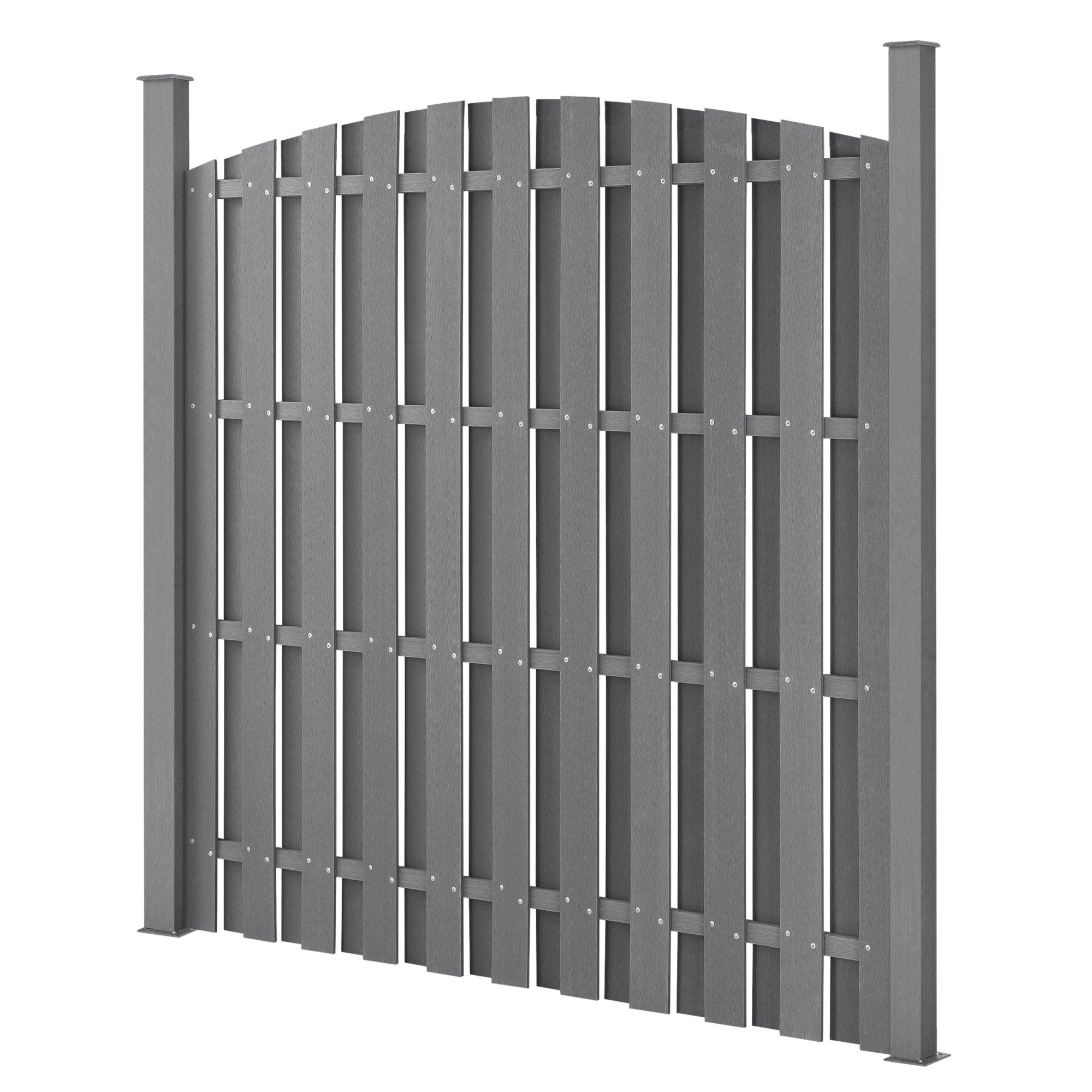 foto del prodotto helloshop26 recinzione ad arco tondo frangivento, legno composito wpc grigio, 185 x 193 cm 030001489