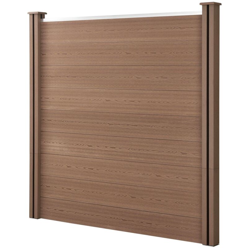 foto del prodotto helloshop26 recinzione da giardino in legno composito wpc frangivista marrone 183 x 187 cm 030001477