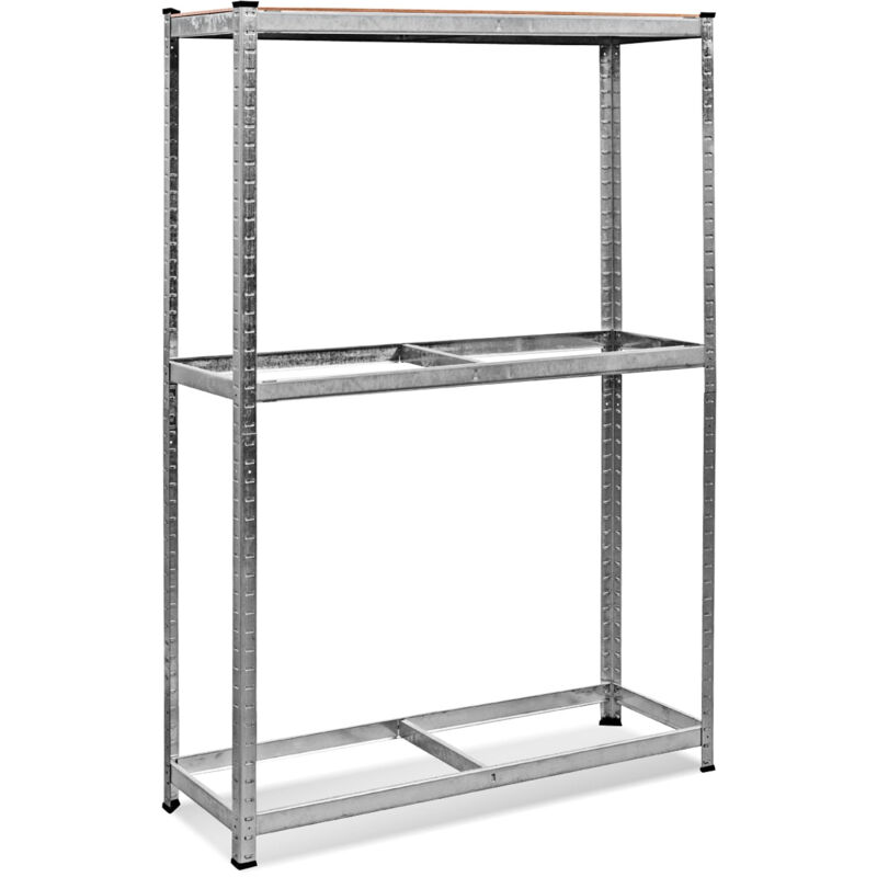 foto del prodotto helloshop26 scaffale a 3 livelli per deposito pneumatici per 8 pneumatici in acciaio e mdf 120 x 40 x 180 cm argento