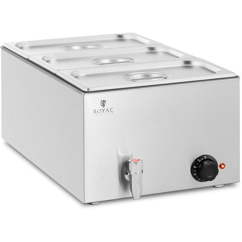 foto del prodotto helloshop26 scaldavivande bagnomaria bagnomaria professionale bagnomaria 600 watt 3 x gn 1 3 rubinetto di scarico 140004219