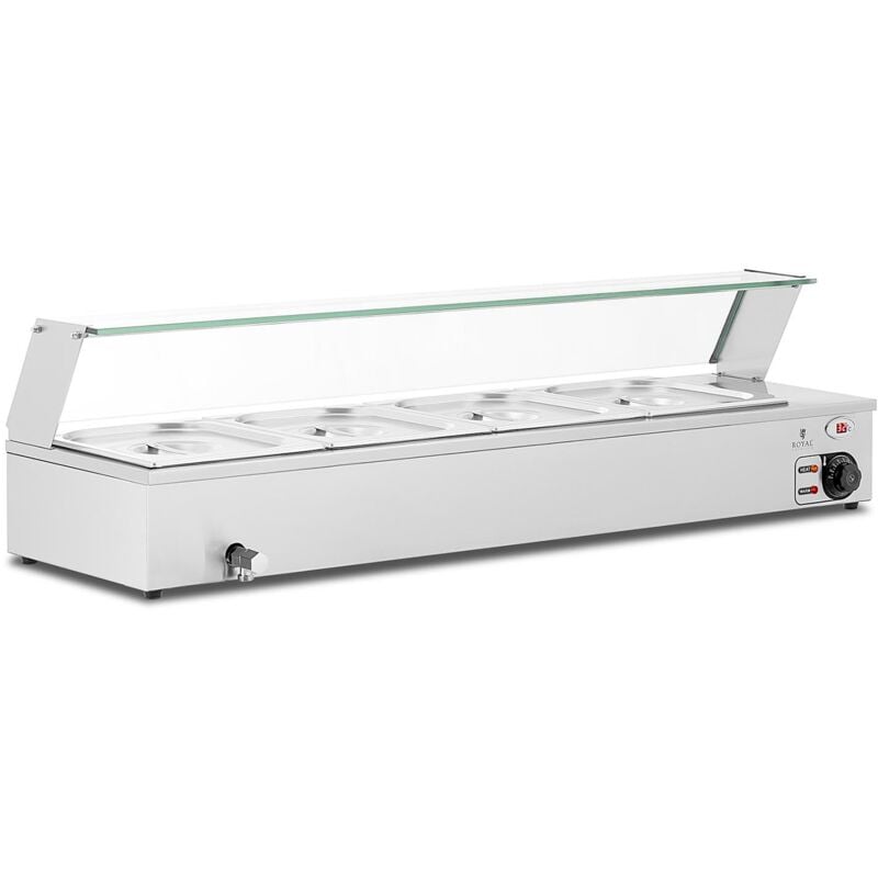foto del prodotto helloshop26 scaldavivande bagnomaria display bagnomaria professionale bagnomaria 2.000 watt rubinetto di scarico 4 x gn 1 2 140004223