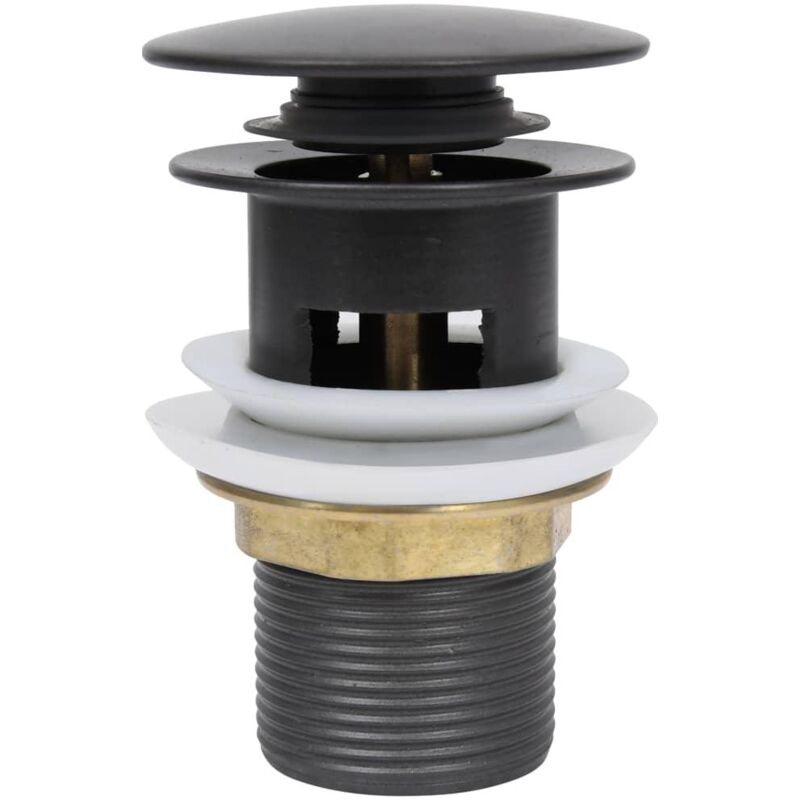 foto del prodotto helloshop26 scarico a pressione con troppopieno tappo di scarico scarico per lavandino scarico per lavabo bagno casa 9,1 cm grigio 020003485