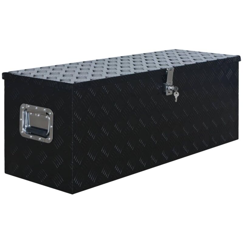 foto del prodotto helloshop26 scatola in alluminio 108,5 x 37 x 40 cm nera 020003196