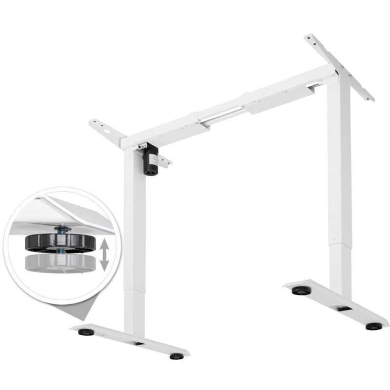 foto del prodotto helloshop26 scrivania sit stand con mobile in acciaio base 1 funzione bianco